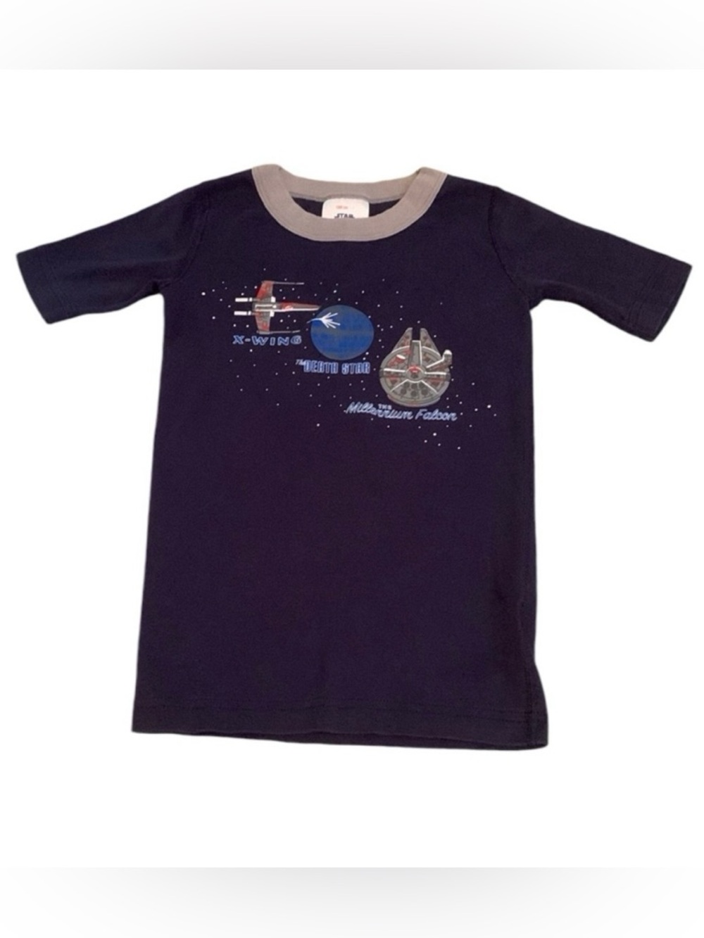 Star Wars Blue Gray Short Sleeved Pajama Top Size 8 Organic